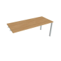 Pracovný stôl Uni k pozdĺ. reťazenie, 180x75,5x80 cm, dub/sivá
