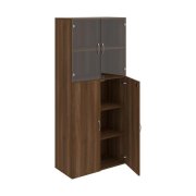 Policová skriňa Drive, zámok, 80x185x42 cm, orech/orech