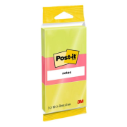 3M™ Post-i bločky, 51 x 38 mm, zelená, ružová, žltá, 3 bločky po 100 lístkov