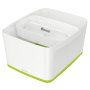 Úložný box s vekom Leitz MyBox, veľkosť L biela/zelená