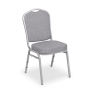 Banketová stolička Silver Smooth, strieborný rám, látka sivá