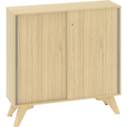 Policová skriňa ALFA ROOT s del.priečkou, posuvné dvere, 2 police, 120x45x121,5cm, dub