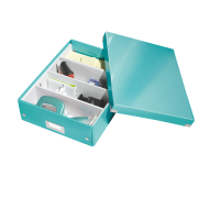 Stredná organizačná škatuľa Click & Store ľadovo modrá
