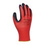 Rukavice pletené, polomáčané DONAU SAFETY Super Latex kat. II červené veľ. 10