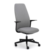 Kancelárska stolička LEVIA, vysoké operadlo, s podrúčkami, látka Fortis 16