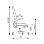 Kancelárska stolička LEVIA, vysoké operadlo, s podrúčkami, látka Fortis 16