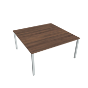 Pracovný stôl Uni, zdvojený, 160x75,5x160 cm, orech/sivá
