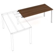 Pracovný stôl Uni, reťaziaci, 120x75,5x80 cm, orech/sivá
