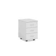 Mobilný kontajner BASIC, 3-zásuvkový so zámkom, 41x61x50cm, biela