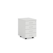 Mobilný kontajner BASIC, 4-zásuvkový so zámkom, 41x67x50cm, biela