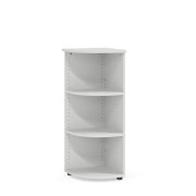 Policová skriňa BASIC, otvorená, rohová, 40x40x111,7cm, biela