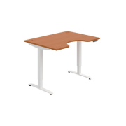 Pracovný stôl Motion Ergo, PO, 2S, 120x70,5-120,5x90 cm, čerešňa/biela