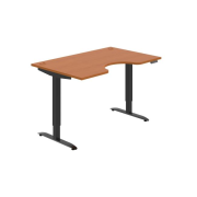 Pracovný stôl Motion Ergo, PO, 2S, 140x70,5-120,5x90 cm, čerešňa/čierna