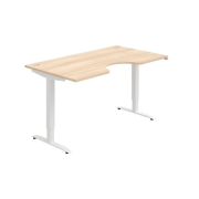 Pracovný stôl Motion Ergo, ZO, 2S, 160x70,5-120,5x90 cm, agát/biela