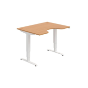 Pracovný stôl Motion Ergo, ZO, 3S, 120x61-128x90 cm, buk/biely