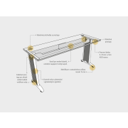 Pracovný stôl Flex, 140x75,5x80 cm, orech/kov