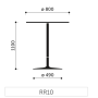 Barový stolík Chic RR10, p 80cm, v 110cm, celokovový, čierny