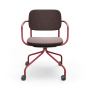 Konferenčná stolička Normo, podrúčky LP, rám RAL3005, látka Medley 63063 hnedá