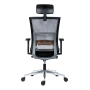 Kancelárska stolička Next s čiernym sedákom, operadlo sivá sieťovina