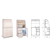Kuchynka s drezom, batériou a chladničkou ľavá, 100x189,1x60 cm, jelša/jelša