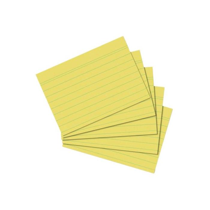 Papierové linajkové kartičky A7 Herlitz žlté