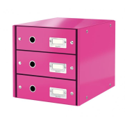 Zásuvkový box Leitz Click & Store 3 zásuvky metalická ružová