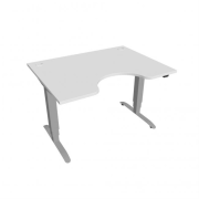 Pracovný stôl Motion Ergo, ZO, 3S, 120x61-128x90 cm, biela/sivá