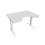 Pracovný stôl Motion Ergo, ZO, 3S, 120x61-128x90 cm, biela/biela