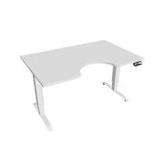 Pracovný stôl Motion Ergo, PO, 3S, 140x61-128x90 cm, biela/biela