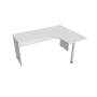 Pracovný stôl Gate, ergo, ľavý, 160x75,5x120 cm, biely/biely
