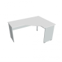 Pracovný stôl Gate, ergo, ľavý, 160x75,5x120 cm, biely/sivý